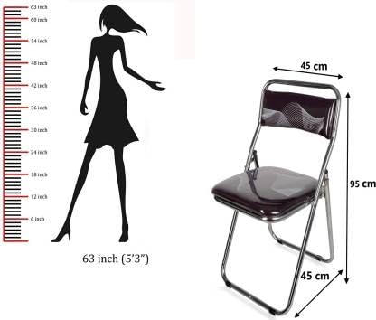 Image of Heavy Duty Folding Chair | Metal Frame with Comfortable Seat | Portable, Space-Saving Chair for Home, Office, Outdoor & Events