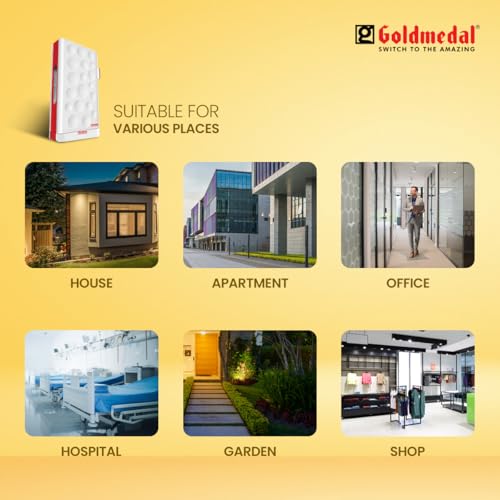 Image of Goldmedal Curve Plus 203053 Plastic G-Spot Stereophonic Ding Dong Door Bell (White and Red) | for Home, Office, Hotel Rooms | Durable Build | Easy Installation