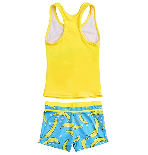 Image of Little Girls' Summer Swimwear Two Piece Boyshort Tankini Kids Swimsuit