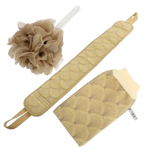 VALICLUD Esponjas de Ducha y Guantes de Baño Toalla Larga para Espalda Exfoliante Corporal para Limpieza y Cuidado
