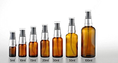 1Pc Empty Upscale Amber Glass Pump Press Bottles Vial Tube Containers Pot For Face Cream Makeup Facial Cleanser Toiletries Toner Liquid Cosmetics Shampoo Lotion Emulsion (100Ml / 3.4Oz) #TOP4