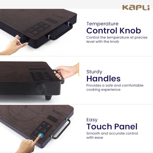 Image of Kapli Infrared Cooktop | Compatible With All Cookware (Brown - 2500W)