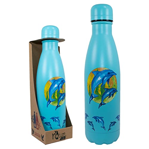 NatureVac, Dolphin 500ml Insulated Water Bottle from Deluxebase. Blue Stainless Steel Thermal Flask for Gym Office, Travel - Image 3