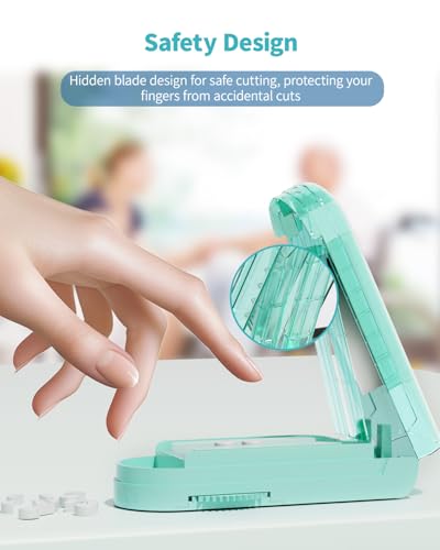 Image of Pill Cutter Splitter for Small and Tiny Pills, Pill Splitter Accurately Cuts Multiple Pills at Once for Large and Small Medicines, Sharp Blade with Safety Guard (Green)