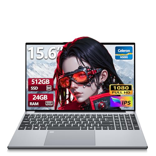 Portatile PC 15,6 pollici, Notebook 24GB RAM 512GB SSD processore