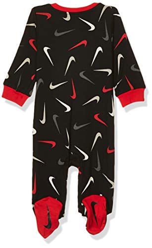Nike Baby Boy Footed Coverall (Black(56G112-023)/Red, 6 Months)2