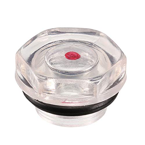 sourcing map Niveau d'huile Compresseur d'air Jauge Bouchon Voyant d'Huile Indicateur Raccord Viseur à Filetage 1/2 PT en Plastique Transparent