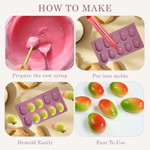 Image of 10 Slot Mango Silicone Mold Fruit Candle Mould for Candle Making Cake Fondant Decorating Chocolate Candy Food melts Dessert Pastry Mousse & Ice Cream Mold Soap Crafting Projects Fruit Pop Molds