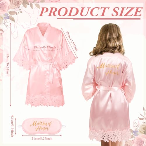 Image of Handepo 5 Pcs Bride Robes for Wedding Day Set Bride to Be Gifts Bridal Shower Gifts Bridesmaid Robe with Slippers Tumbler