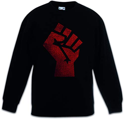 Sweat-shirt noir à capuche pour enfant avec motif Raised Fist de style pullover