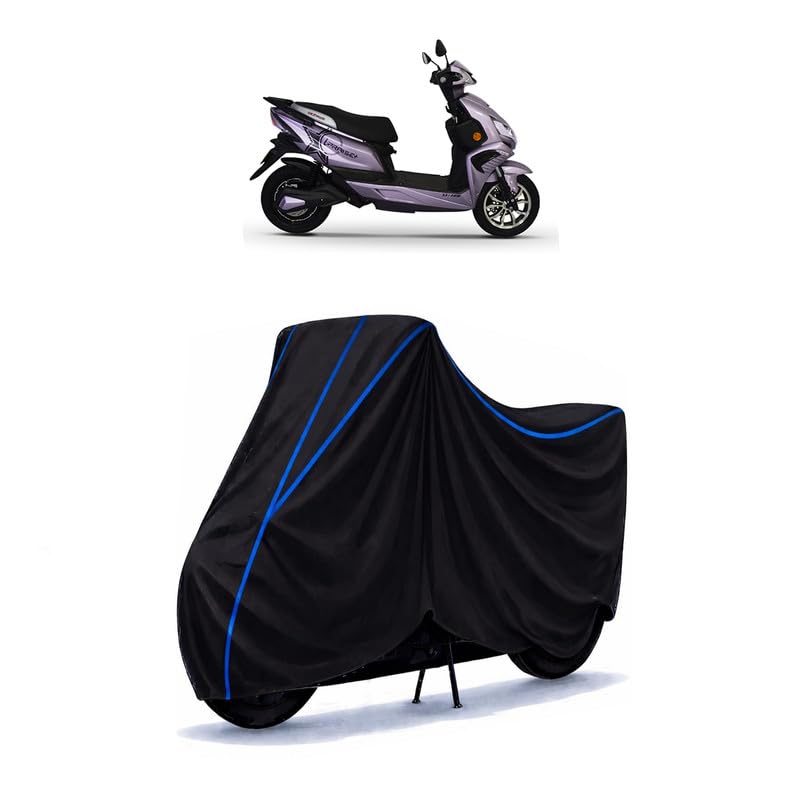 Image of Scooty Cover Water Resistant for i Praise | Universal Scooter & Bike Cover | Heavy Duty UV Dust, Rain & Scratch Protection | Elastic Fit All Weather Indoor Outdoor | Black with Blue Piping