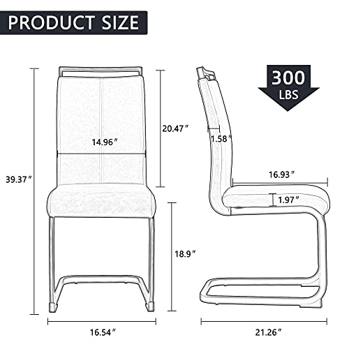 Rdueei Dining Chairs Set Of 4, Dining Room Chairs Set Of 4 With Faux Leather Padded Seat High Back And Sturdy Chrome Legs, Chairs For Dining Room, Sillas De Comedor (White,Set Of 4) #TOP1