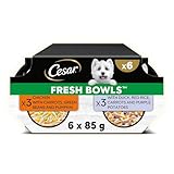 CESAR Fresh Bowl Adult Dog Chicken & Duck Taster Multipack 6x85g (Pack of 4)