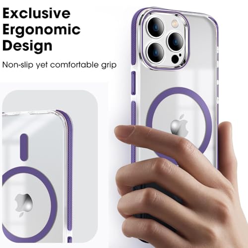 Image of MINTZZ ️ for iPhone 15 Pro Max Case, Compatible with MagSafe, Military-Grade Protection, Yellowing Resistant, Scratch-Resistant TPU Back, Magnetic Phone Case for iPhone 15 Pro Max, Clear Purple