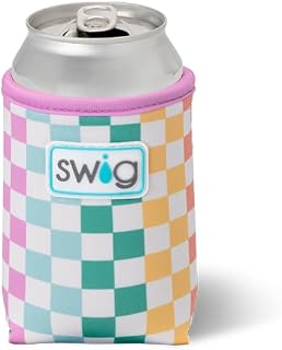 Swig Life 12oz Insulated Standard Can Cooler for Cans & Bottles, Check Mate | Insulated Neoprene Sleeve - Fits Standard 12oz Cans & Bottles - Keeps Drinks Cold - No Sweat Design