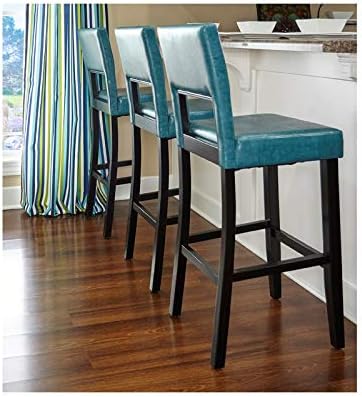 Linon Vega Bar Stool, 19"W x 20"D x 44.5"H, Blue