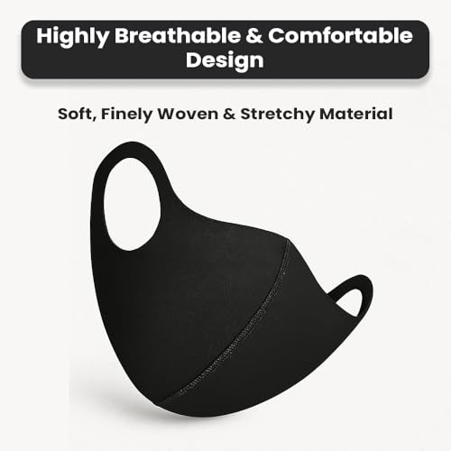 Image of Yugan Anti Pollution Reusable and Washable Face Mask for Adult, Unisex, Soft Breathable Oxford Fabric (Black)