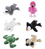 DolliBu Cool Animals Plush Magnets Kit - Fluffy Zoo Animals Stuffed Plush Magnets, Cute Zoo Animal Collection Magnets for Kitchen Fridge, Locker, Home Décor and Office Novelty Accessory - 6 Pc Set