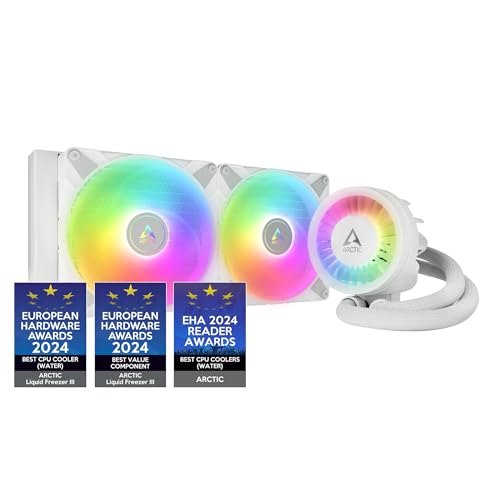 ARCTIC Liquid Freezer III 280 A-RGB - PC à refroidissement par eau, refroidisseur d’eau tout-en-un pour processeur AIO, Compatible Intel LGA1851/1700 et AMD AM5/4, Pompe à commande PWM efficace -