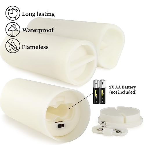 Image of 36-Pack Flickering Flameless Candles with Remote Control - LED Fake Candle Perfect for Wedding,Outdoor,Table,Halloween,Christmas Decor - Create a Magical Ambiance Effortlessly(Three Sizes)