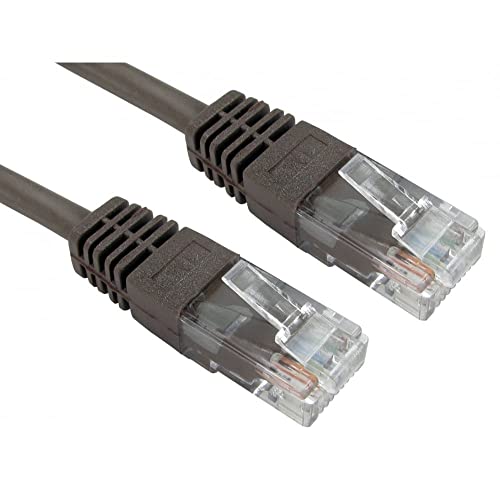 ALIDA SYSTEMS Câble Réseau Professionnel 0,25m - Qualité Premium (Fil 100% Cuivre 26 AWG) / CAT5e (Enhanced) / RJ45 / Ethernet/Patch/LAN/Routeur/Modem / 10/100 Marron Cover