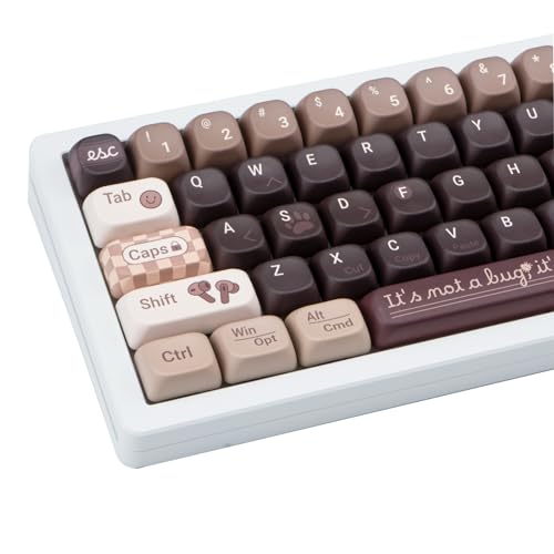 Image of PBT Keycaps Programmer Coffee Brown 150 Keys MX Switch Key Cap