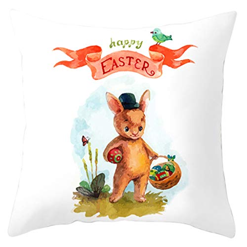 Coussins décoratifs de Pâques 45 x 45 cm housses de canapé printemps - 6