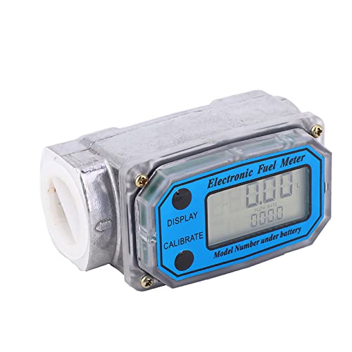 Medidor De Flujo Digital De Turbina Con Rosca NPT De Alta Precisión De 1 Pulgada Para Diésel, Queroseno Y Gasolina (Azul)