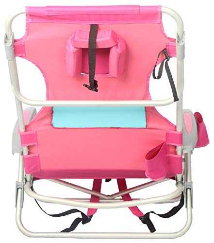Ladies Comfort On Your Back Chair - Pink, Unique Expandable Chest Pocket #TOP4