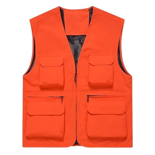 Chaleco de pesca multibolsillos para hombre y trabajo impermeable