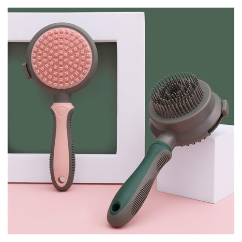 Cepillo de pelo para mascotas de doble cara XFHtyCJ con mango ergonómico 2