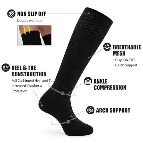 Image of GRAPMKTG 3 Pack Softball Soccer Socks Baseball Football Socks for Youth Men and Women