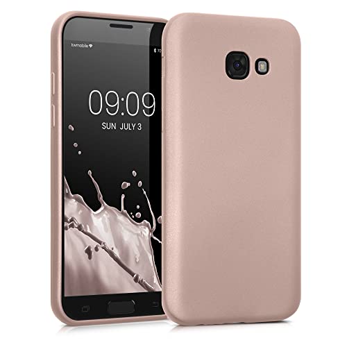 kwmobile Custodia Compatibile con Samsung Galaxy A5 (2017) Cover - Back Case Morbida - Protezione in Silicone TPU Effetto Metallizzato oro rosa metallizzato
