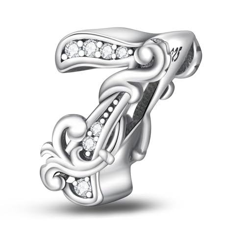 XWN Bead Charm Ciondolo Argento Sterling 925 con Cubic Zirconia Pendenti per Pandora Braccialetti, Compatibile con Braccialetti e Collane europei