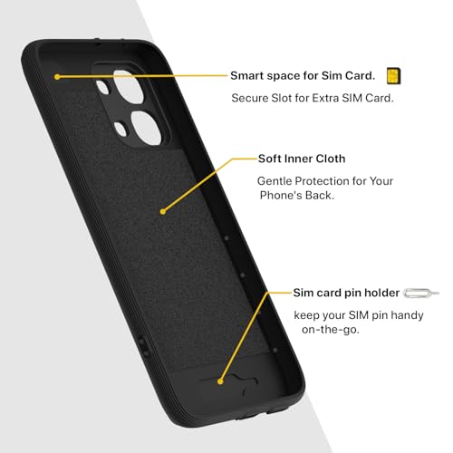 Image of Pikkme Back Cover for Oppo F31 5G / Oppo F33 5G Camera Protection 3D Hexa Cube Design Silicone Protective Bumper Case (Black)