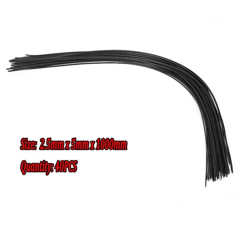 Soldadura de punto de fusión bajo, electrodo de fu 40 piezas de varillas de soldadura de plástico PP negro for pistola soldadora de plástico/pistola de aire caliente/herramienta de soldadura de 2,5 mm