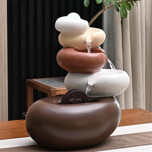 Fuente de mesa minimalista grande en capas de roca para cascada interior 7