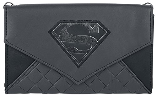 Superman Man of Steel Shield S Logo Black Envelope Wallet with Chain3