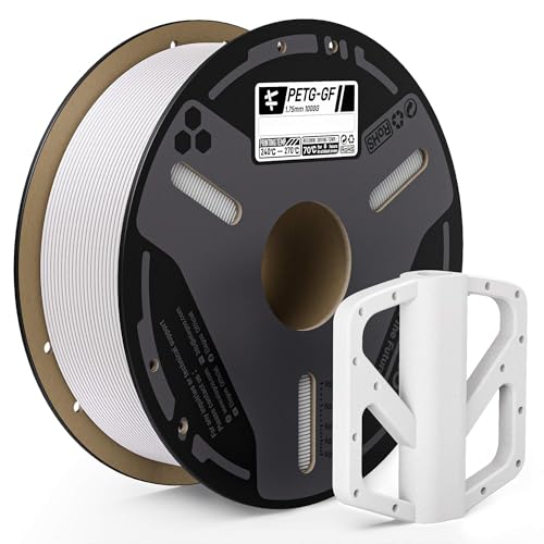 Image of ELEGOO Glass Fiber PETG Filament 1.75mm White 1KG, PETG-GF 3D Printing Filament High Stiffness, Electrical Insulation and Weather Resistant 1KG(2.2lbs) Spool Fits for Most FDM 3D Printers