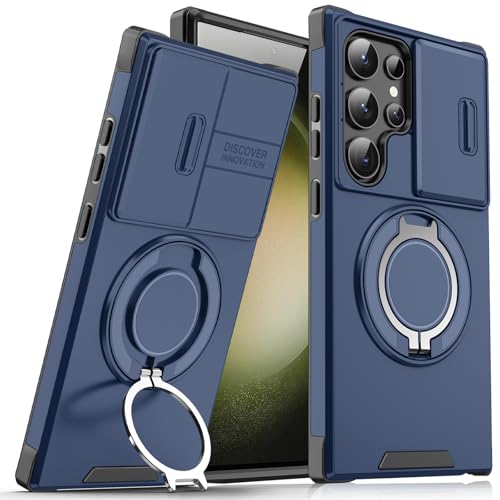 für Samsung Galaxy S23 Ultra Hülle mit Mag-Safe, S23 Ultra Hülle mit Magnetisch Ring Ständer Kameraschutz Case Schutzhül...