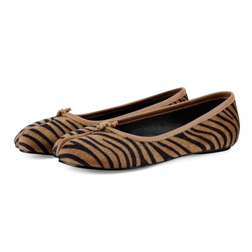Image of VBDB Tabi Ballet Flats Shoes for Women Rounde Toe Wide Width Split Toe Low Heel Comfortable Flats Shoes