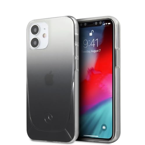 Mercedes-Benz - MEHCP12SARGBK - Coque Rigide Transparente pour Apple iPhone 12 Mini 5.4", Couleur Noir