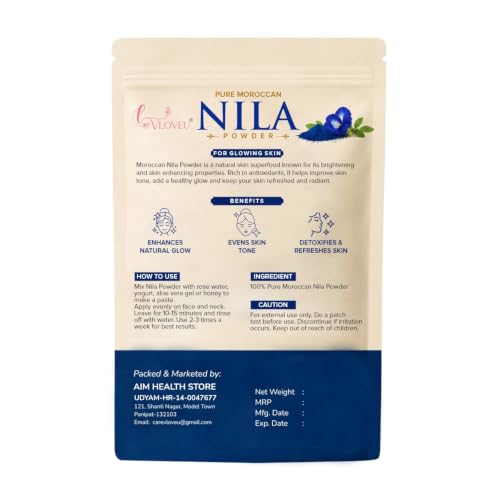 Image of VLOVEU Moroccan Nila Powder For Face - 50 g, Pack of 1 | Nila Powder Morocco | Tan Removal Face Pack Powder For Women | De Tan Mask Beauty Ritual Home Care