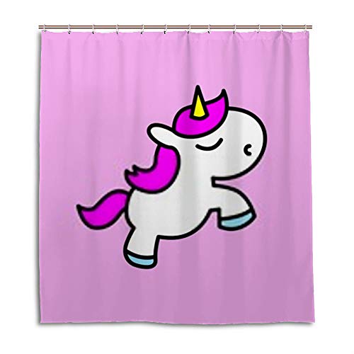 Rideau de douche licorne polyester imperméable pour éviter les inondations - 2