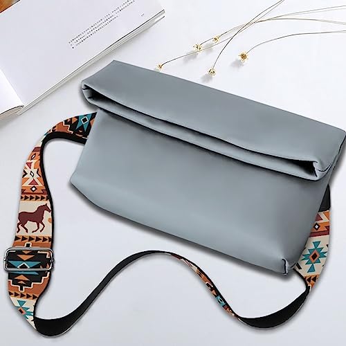 Image of Wide Bag Straps Replacement Crossbody Aztec Horse Guitar Straps for Handbags /Purses /Messenger /Duffel Bags Backpack Straps Replacement Adjustable Length from 30 inch to 50.3 inch