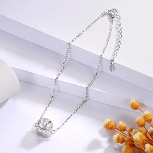 Sterling Silver Cremation Bracelet for Ashes: Memorial Urn Jewelry with CZ Adjustable Keepsake Bracelet for Women2