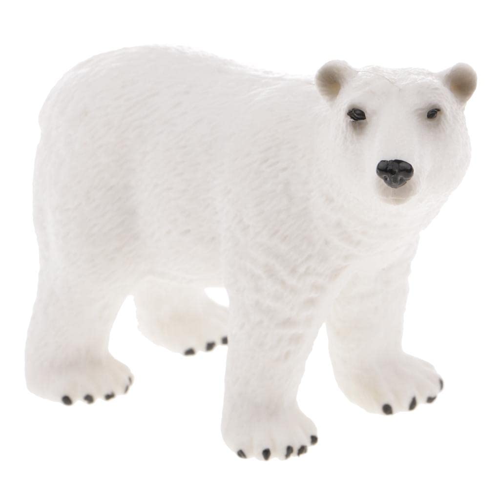 MYADDICTION Realistic Animal Figurine Model Action Figure Acrylonitrile Butadiene Styrene Kid Toy Gift (Polar Bear -2),White