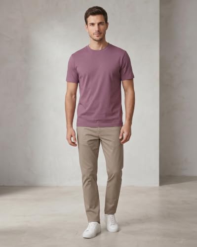 Image of NOBERO 100% Cotton T Shirts for Men Stylish | Regular Fit | Solid T Shirts for Men 180 GSM Combed Cotton | Round Neck Half Sleeve