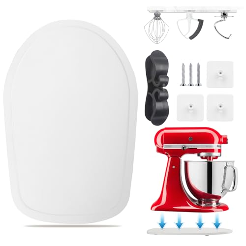 Sliding Mat for Kitchen aid 4.5-5 Qt Stand Mixer with 1Pc Cord Organizer and 3Pcs Attachment Holder...