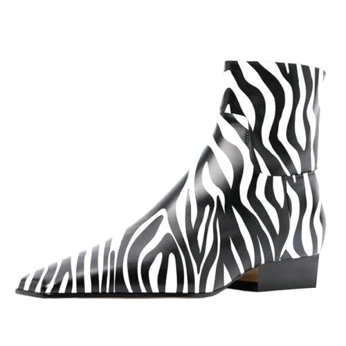 Zszszsu Women's Square Toe Heeled Ankle Boots Comfy Chunky Low Heel Booties Side Zipper Fashion Dress Party Daily Outfit Shoes Size 4-16 US